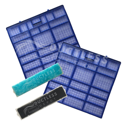 Mitsubishi E12 L85 100 with MAC-2330FT-E and MAC-3000FT-E Mini Split Filter Combo at DuctlessDepot.com