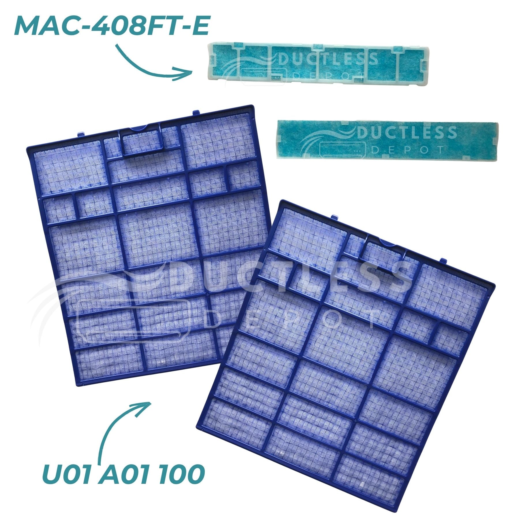 Mitsubishi U01 A01 100 & MAC 408FT E Filter Combo at DuctlessDepot.com
